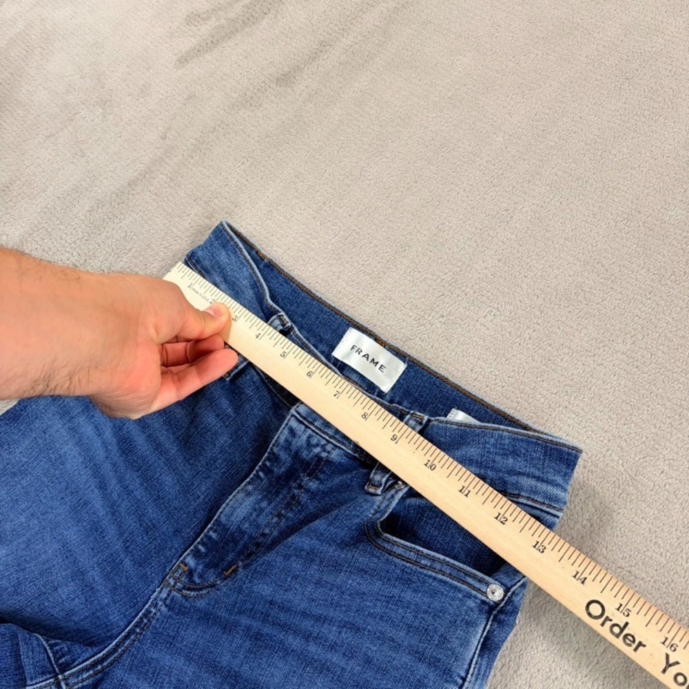 FRAME Le Slim Palazzo Wide Leg Jeans in Canals Stretch Denim Women 26 $278 - Picture 6 of 11